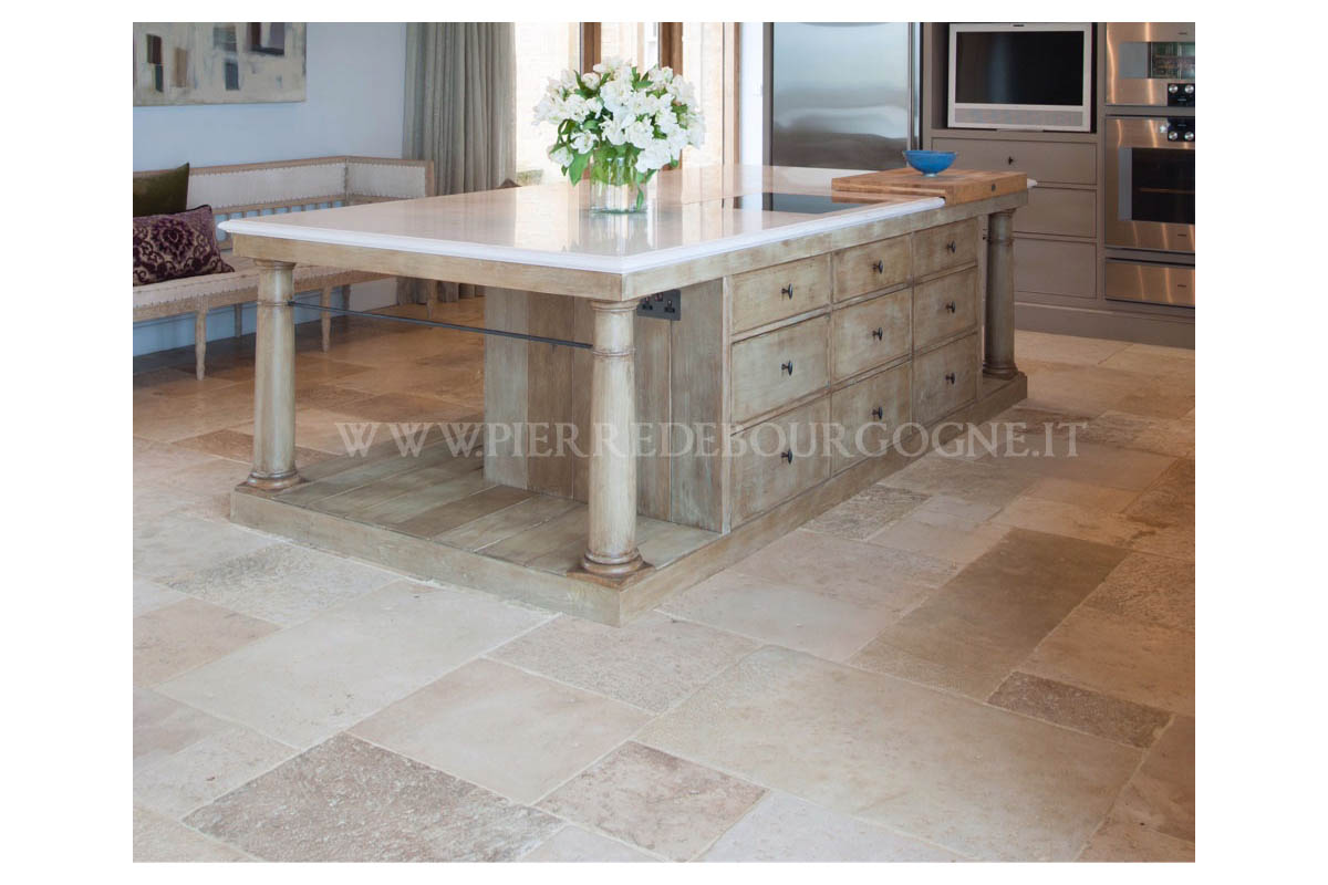 Antique limestone flooring, ( Burgundy stone floors )