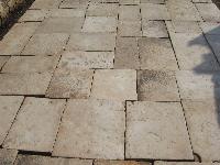 BOURGOGNE PIERRE ANCIENS ANCIEN ANCIENNES DALLAGE DALLE BOURGOGNE PLANCHER PAVE' TILE FLOORS ANCIENT LIMESTONE FLOORING OF RECOVERY OLD STONE CUT TO 3 CM. THICKNESS(STOCK FOR SALE).