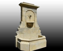 Antique Fountain in Burgundy Limestone Antique Fountain in Burgundy Limestone