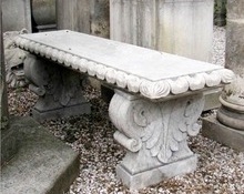 Antique Bench in Burgundy limestone Antique Bench in Burgundy limestone