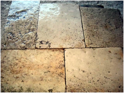 Reclaimed Burgundy limestone flooring